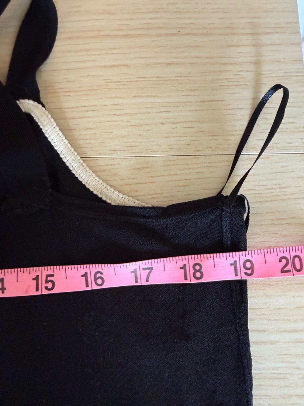 Black Embroidered Camisole Top White Floral Cottagecore Coquette - Picture 6 of 7